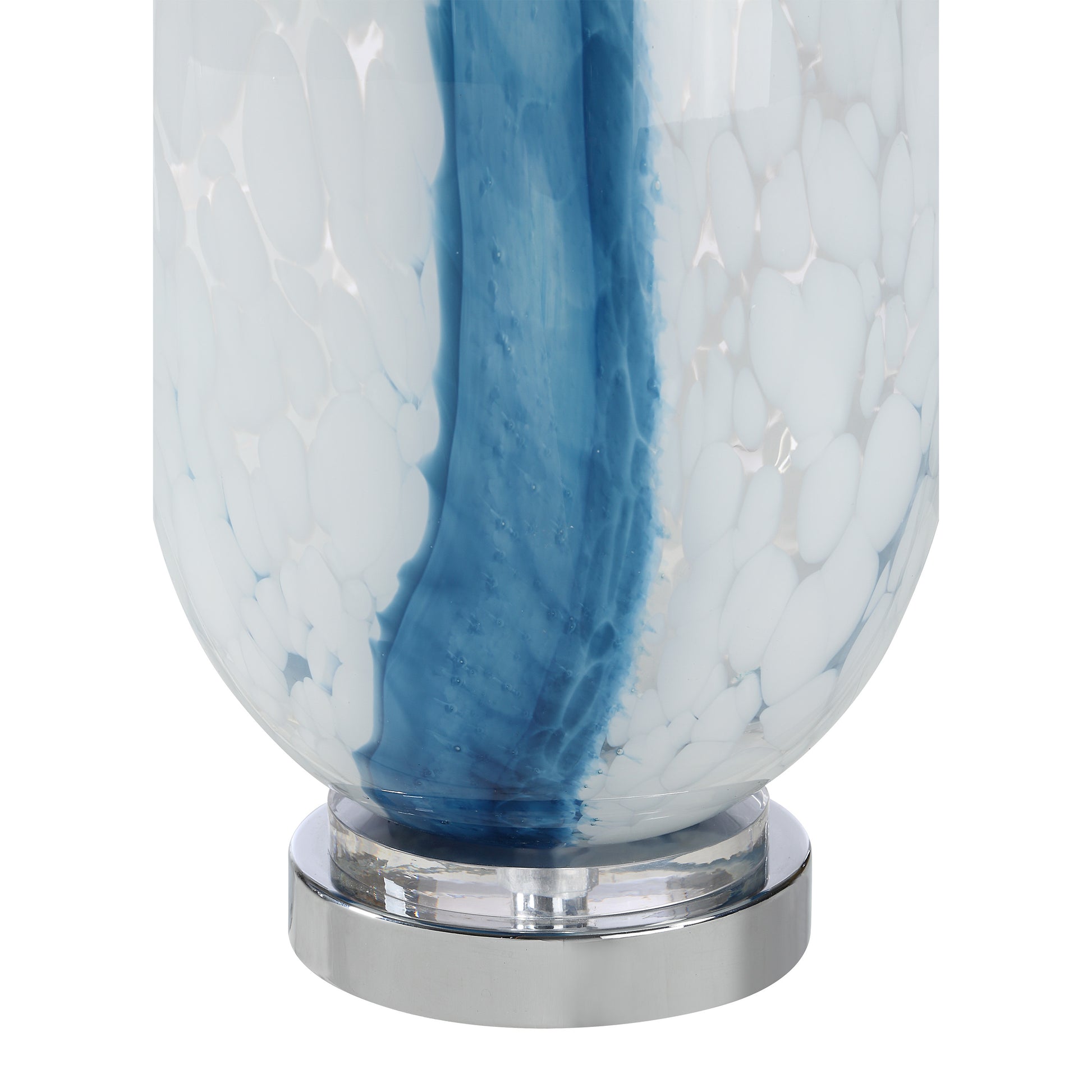 Solis 27.75" Table Lamp Blue & Clear Glass-Table Lamp-DECOROLALA