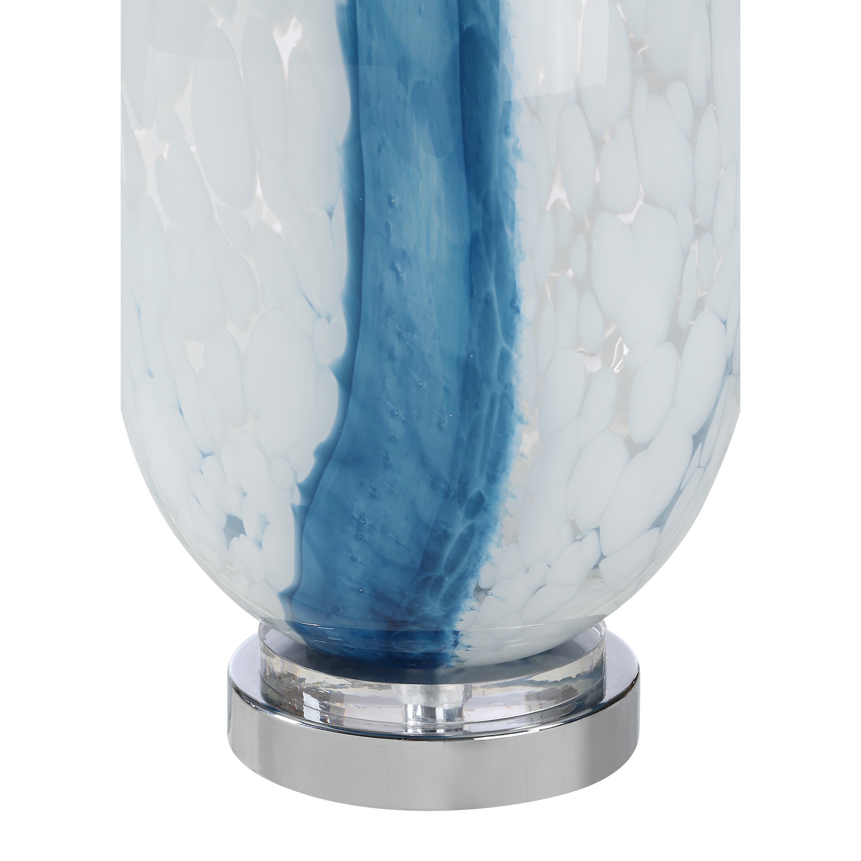 Solis 27.75" Table Lamp Blue & Clear Glass-Table Lamp-DECOROLALA