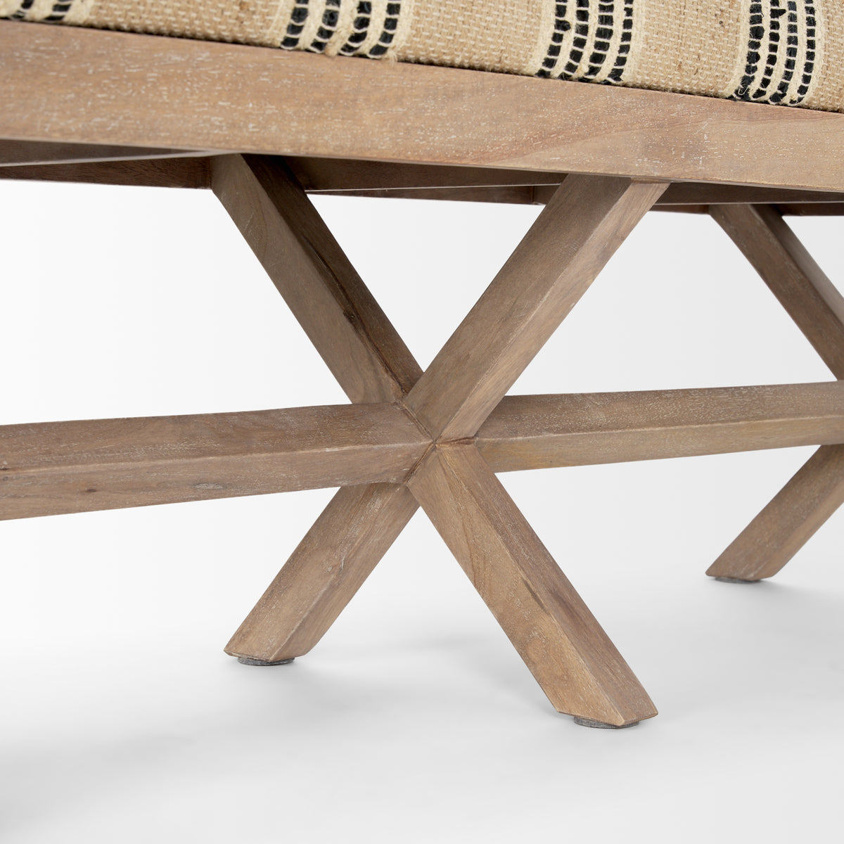 Solis II 50L x 16W Base Woven Leather Cushion Accent Bench-Benches-DECOROLALA
