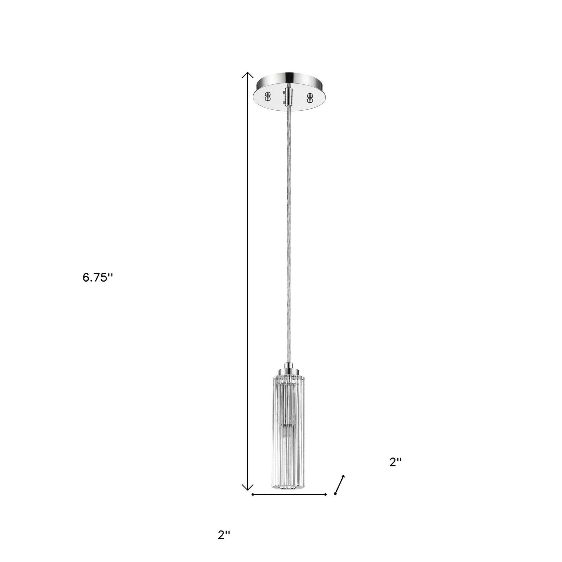 Solo 1-Light Polished Chrome Pendant With Multi-Faceted Round Crystal Shade-Pendants-Hanging Lights-DECOROLALA