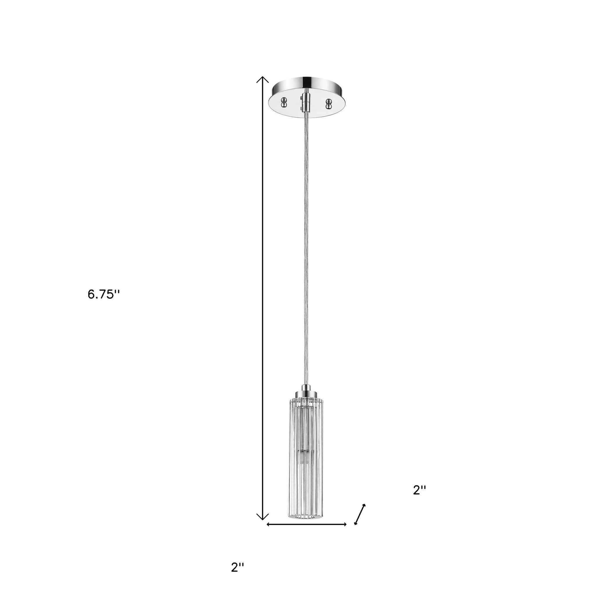 Solo 1-Light Polished Chrome Pendant With Multi-Faceted Round Crystal Shade-Pendants-Hanging Lights-DECOROLALA