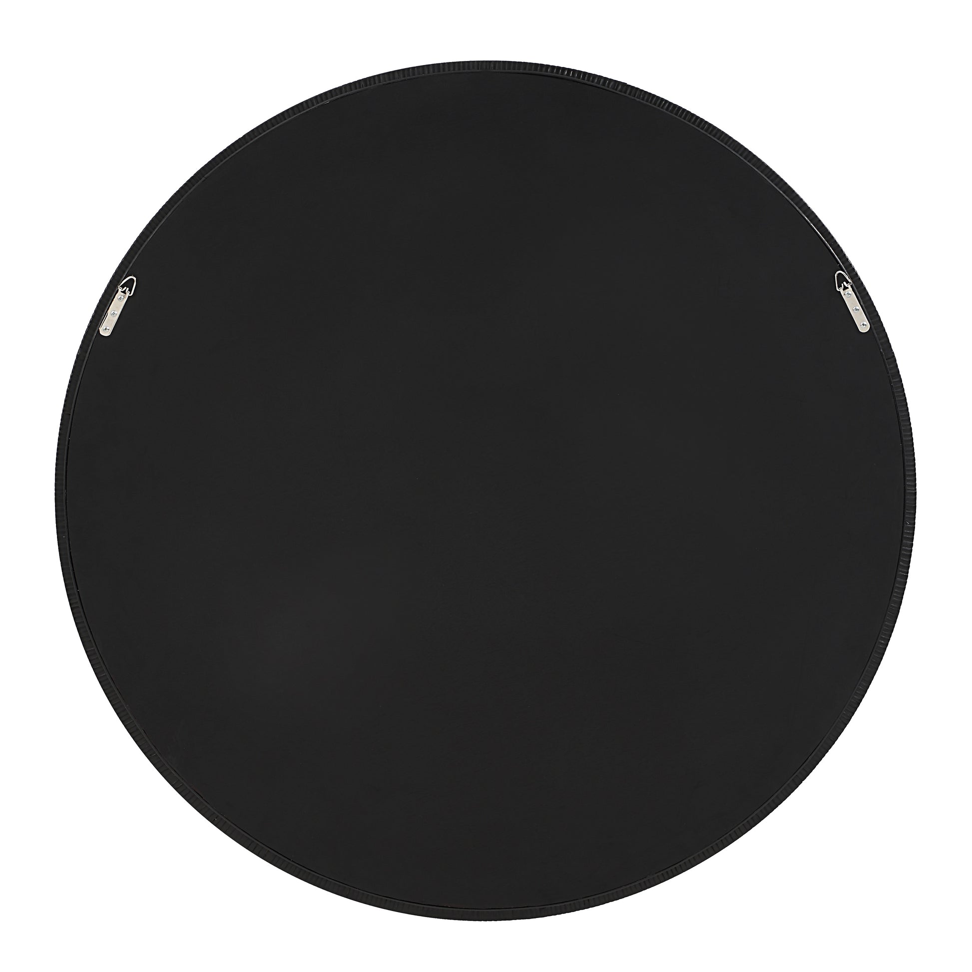 Solo 48" Tall Round Wall Mirror, Black-Mirror-DECOROLALA