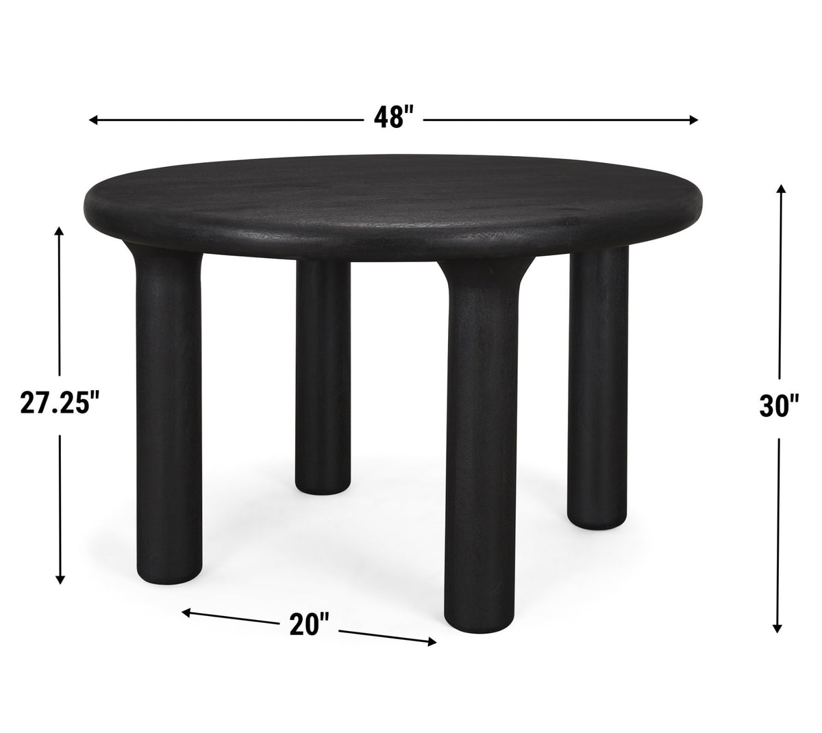 Soma 48" Round Dining Table | Modern | Red Brown Wood | Seats 4-Dining Tables-DECOROLALA