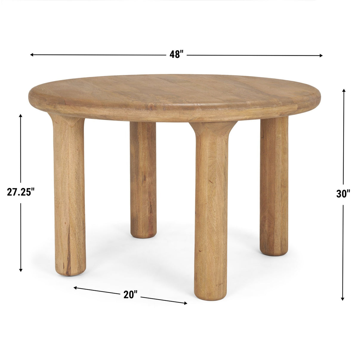 Soma 48" Round Dining Table | Modern | Red Brown Wood | Seats 4-Dining Tables-DECOROLALA