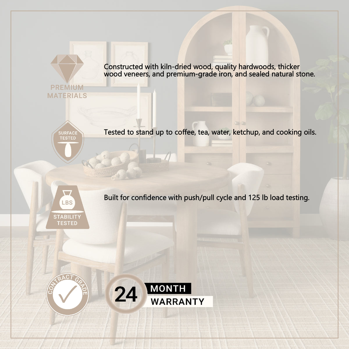 Soma 48" Round Dining Table | Modern | Red Brown Wood | Seats 4-Dining Tables-DECOROLALA