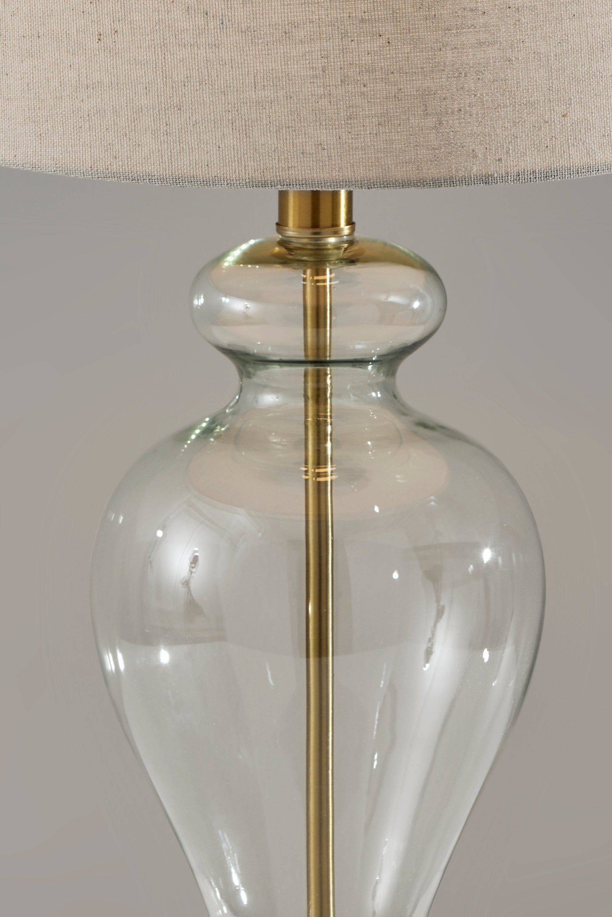 Sonata Table Lamp - Glass Base 26" Natural-Lighting-DECOROLALA