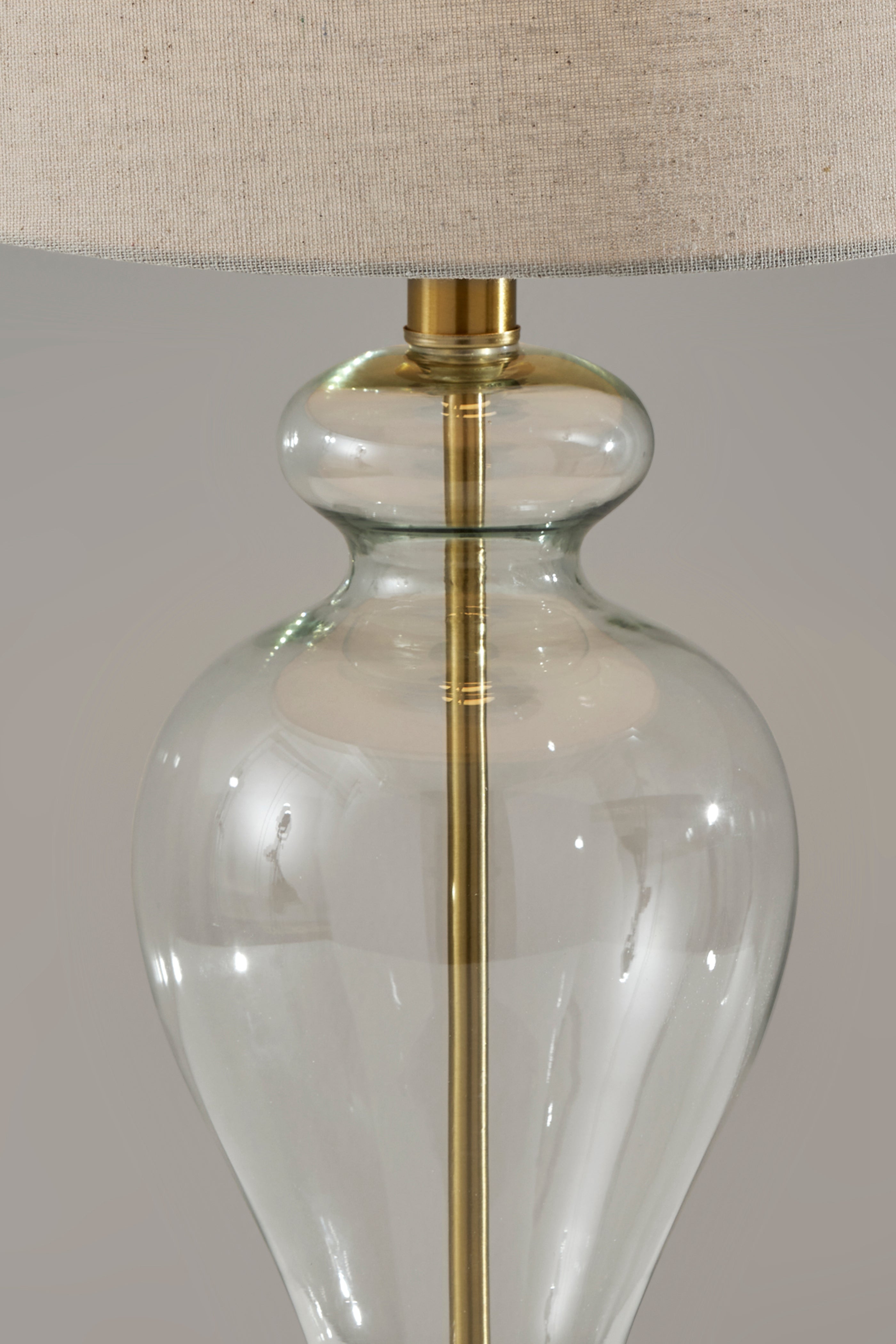 Sonata Table Lamp - Glass Base 26" Natural-Lighting-DECOROLALA
