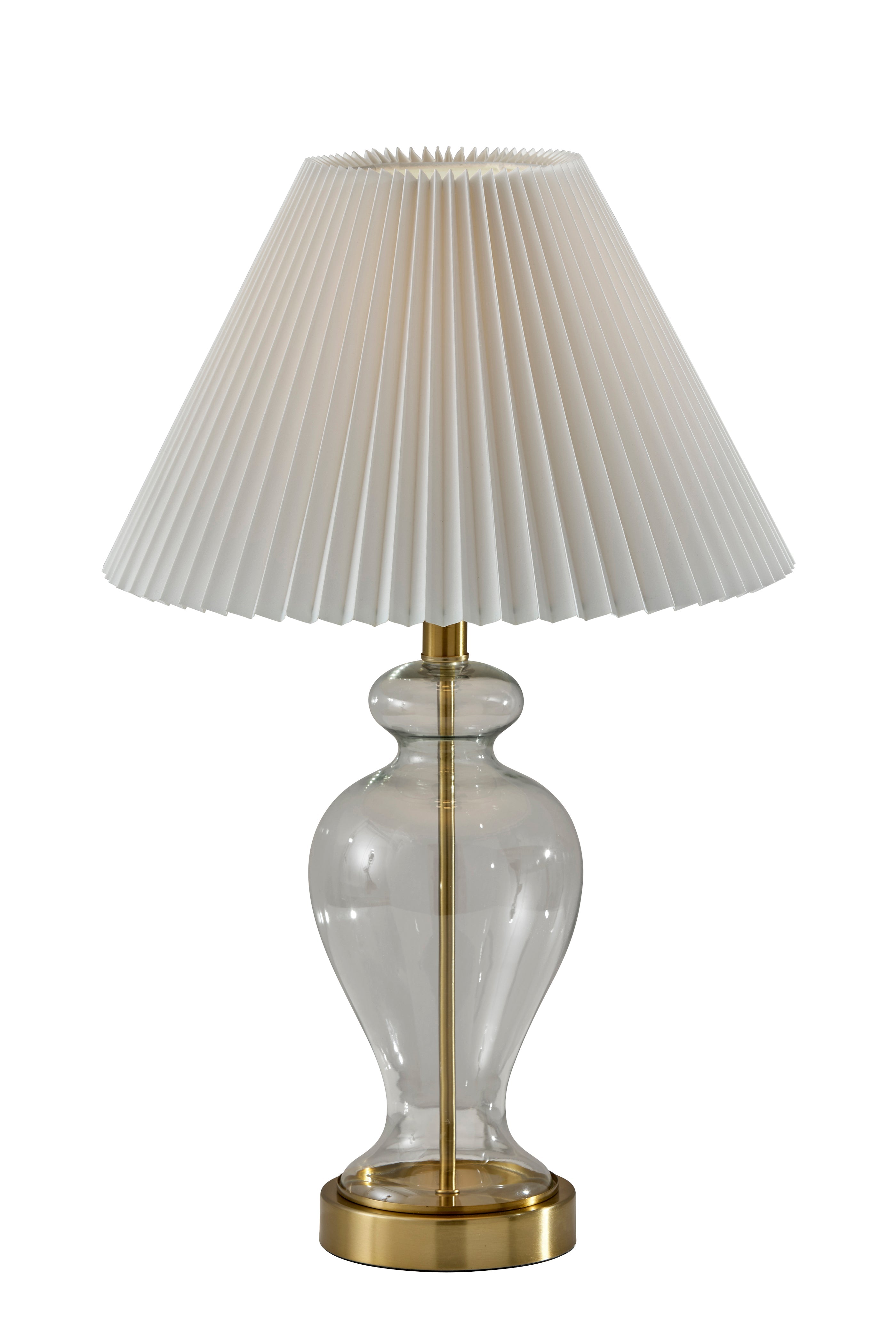 Sonata Table Lamp - Off-White Pleated 26"-Lighting-DECOROLALA