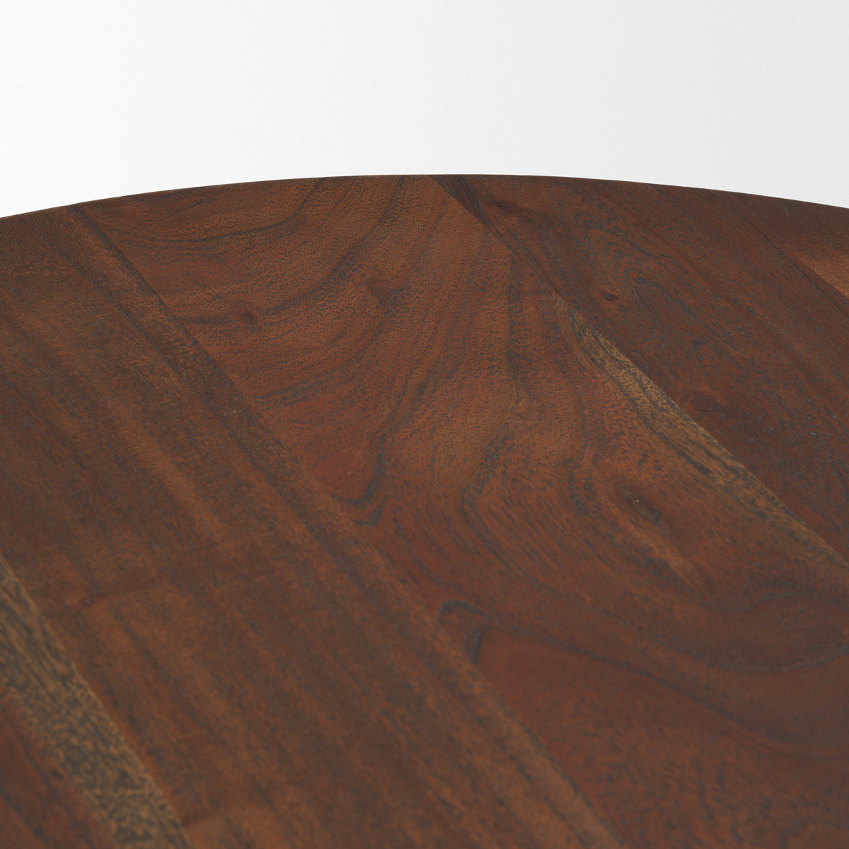 Sonel Pedestal Medium Dark Brown Acacia Wood Foyer Table-Accent Tables-DECOROLALA