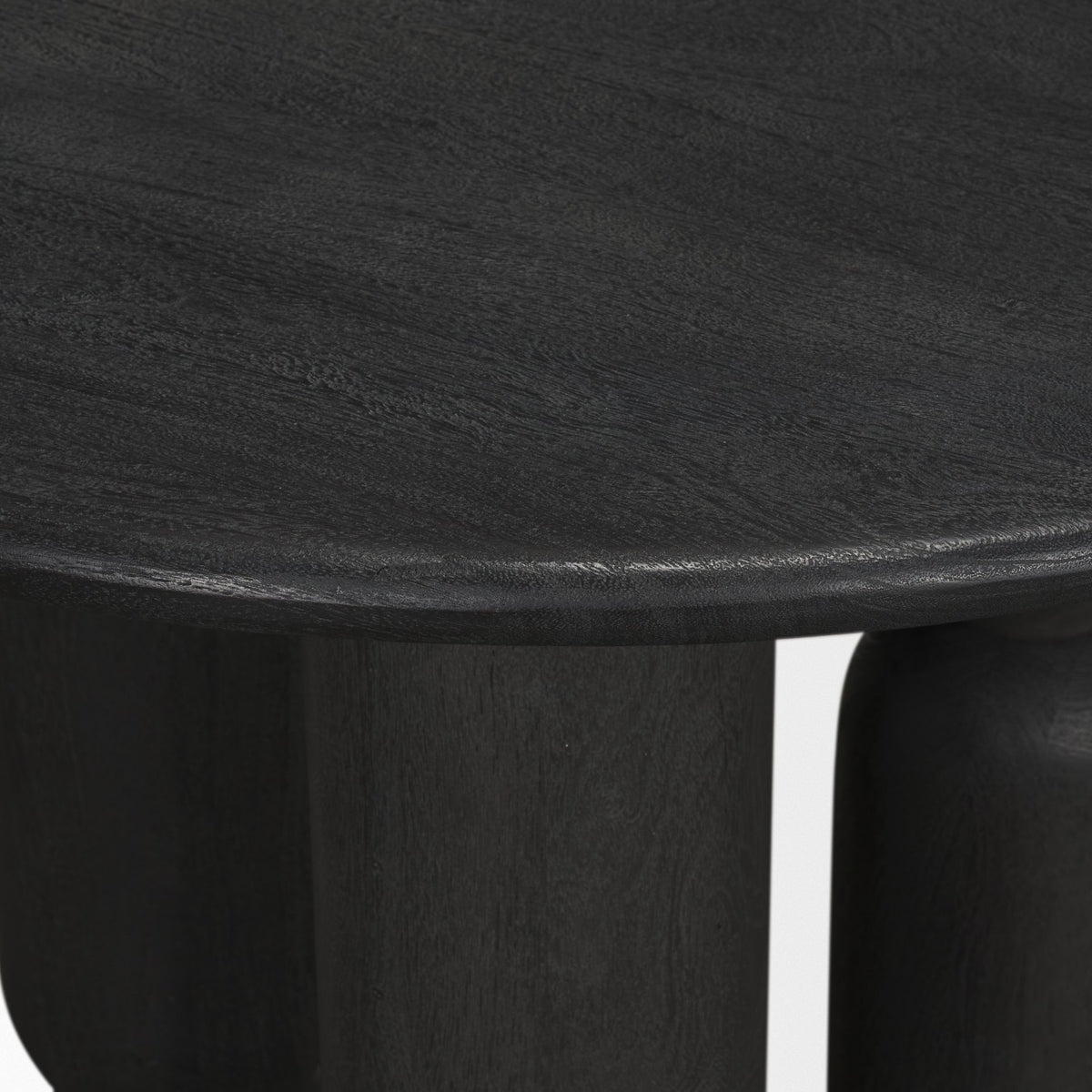 Sonel Pedestal Medium Dark Brown Acacia Wood Foyer Table-Accent Tables-DECOROLALA