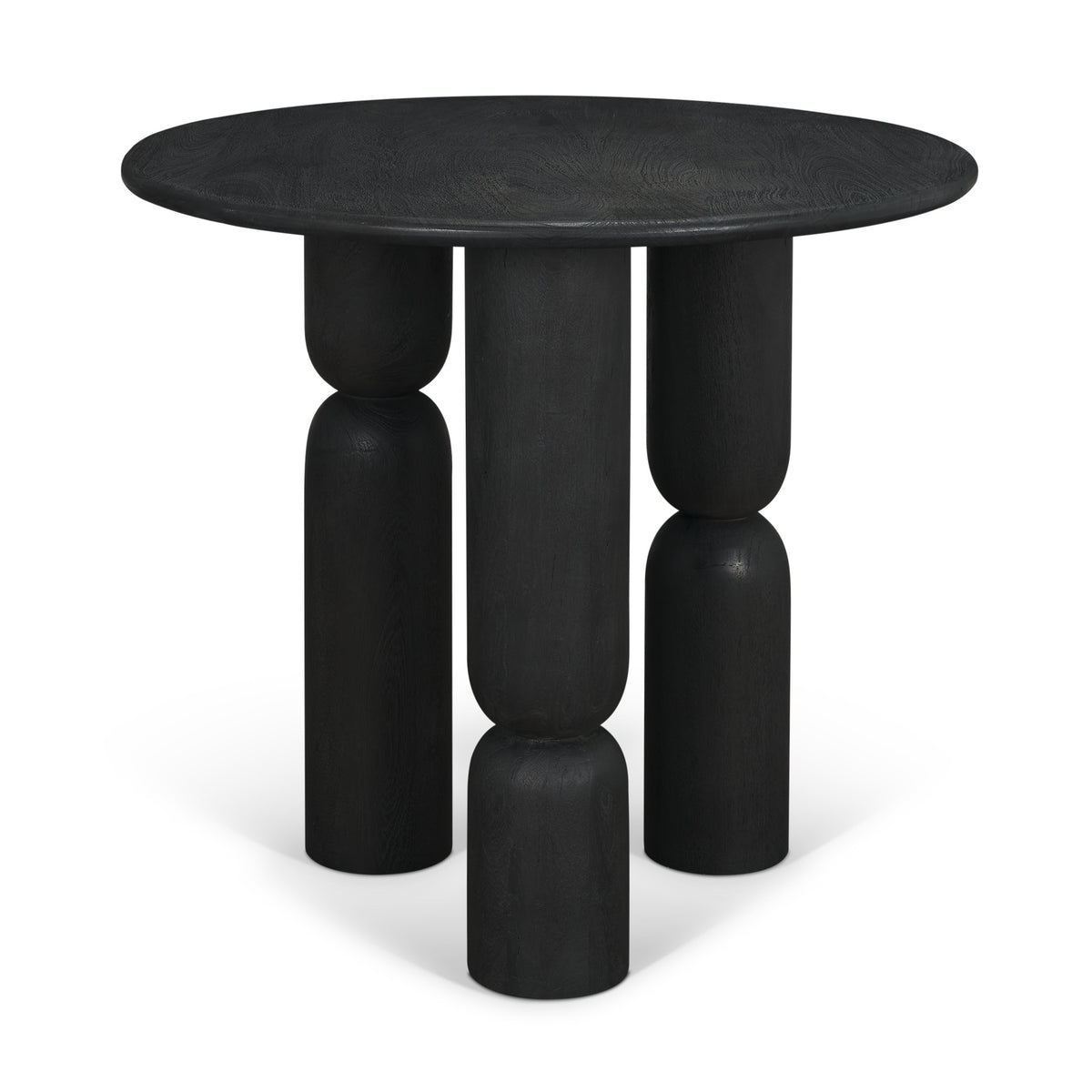 Sonel Pedestal Medium Dark Brown Acacia Wood Foyer Table-Accent Tables-DECOROLALA