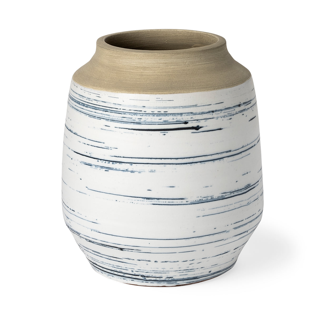 Sonnett Tall White/Blue Ceramic Vase-Vase-DECOROLALA