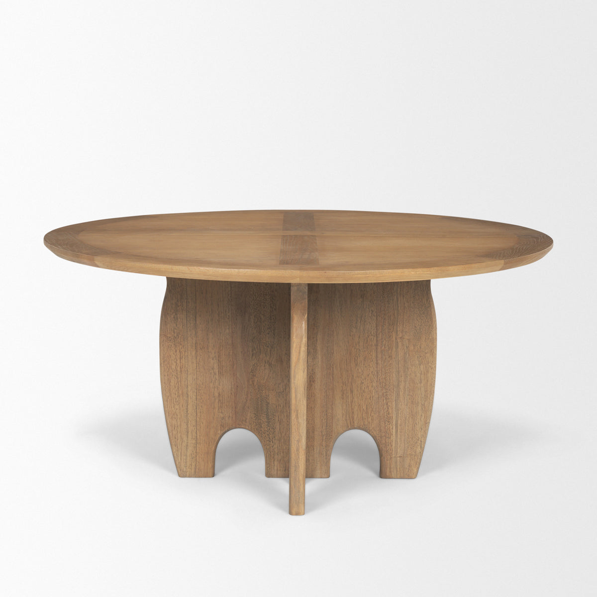 Sonomi 59" Round Dining Table | Med Brown Wood | Seats 6-Dining Tables-DECOROLALA