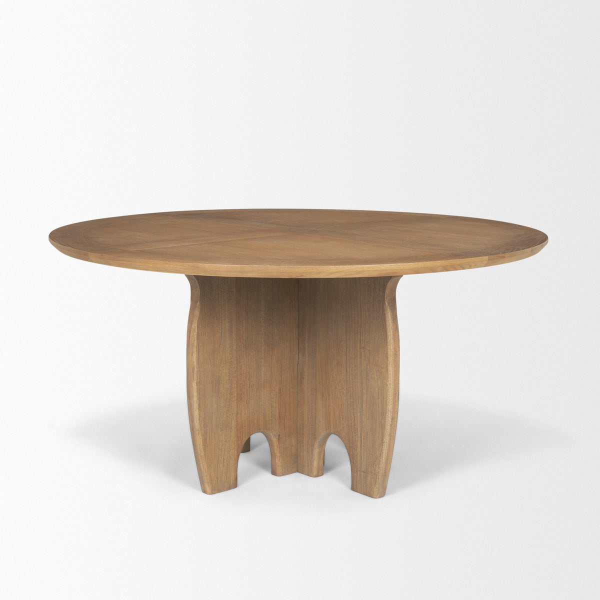 Sonomi 59" Round Dining Table | Med Brown Wood | Seats 6-Dining Tables-DECOROLALA