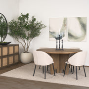 Sonomi 59" Round Dining Table | Med Brown Wood | Seats 6-Dining Tables-DECOROLALA