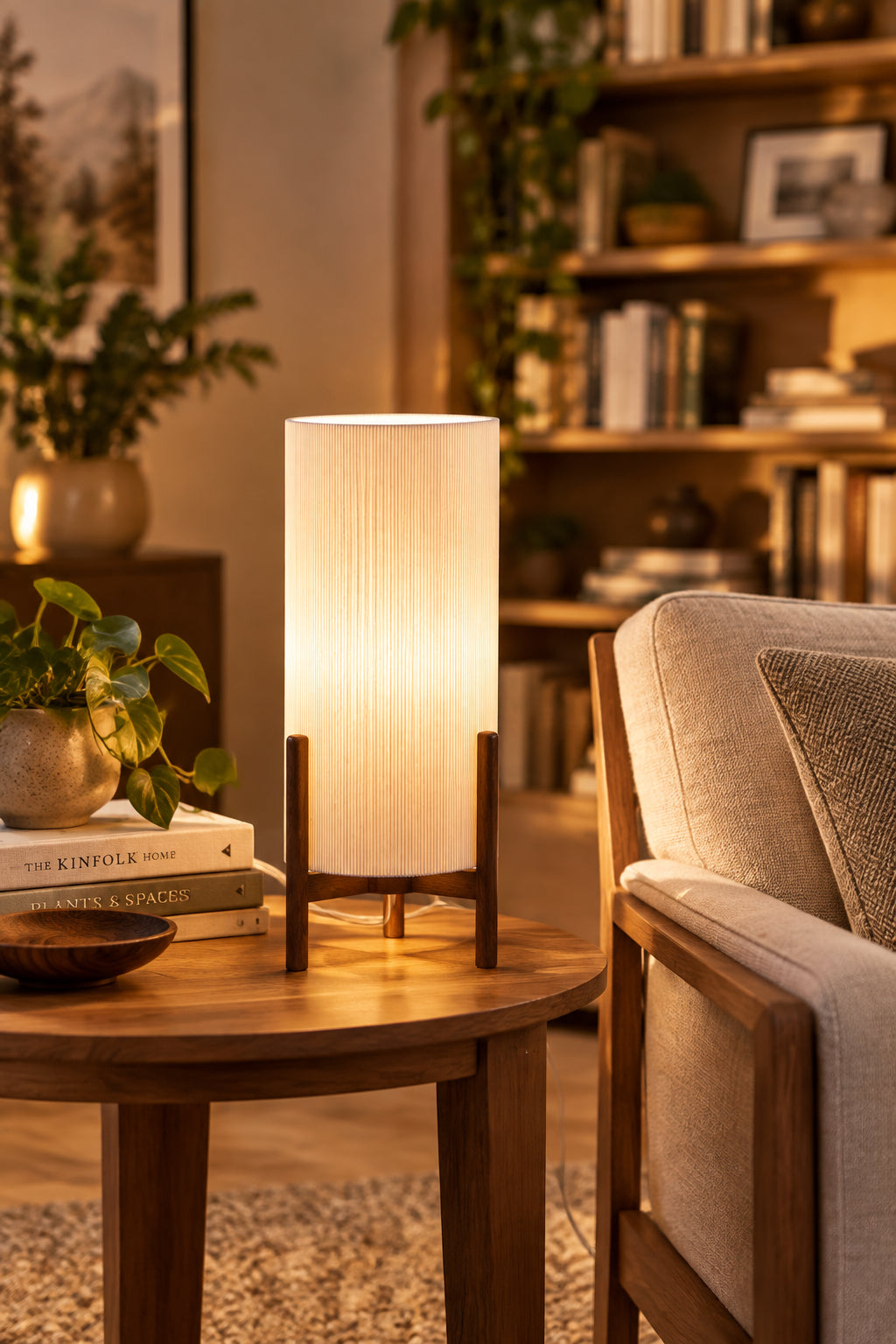 Sonora Table Lantern - Walnut 19.75" Tripod-Lighting-DECOROLALA