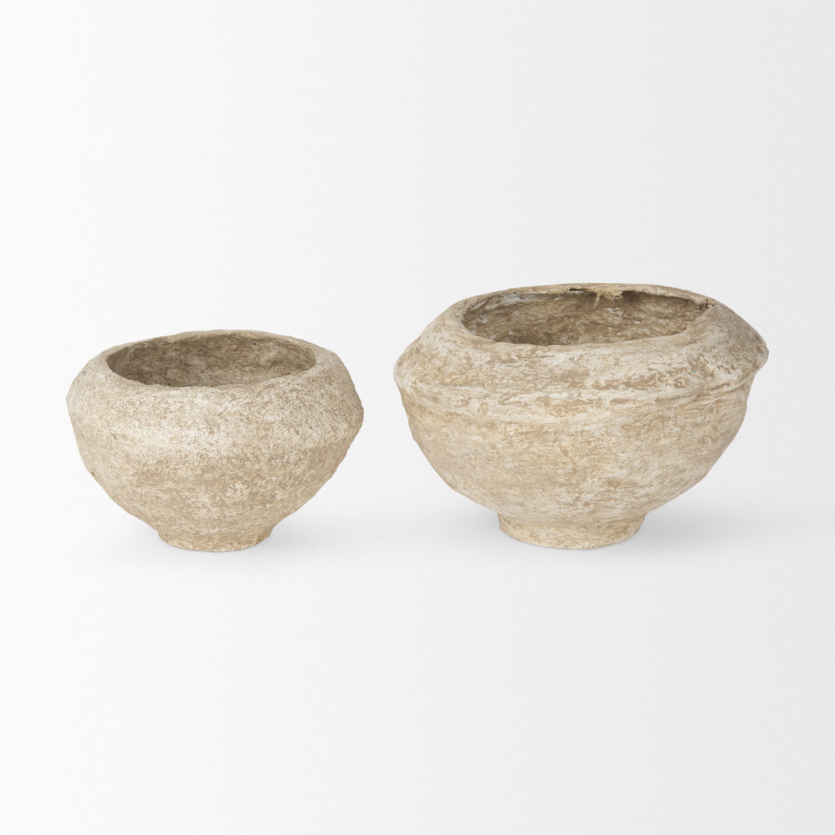 Sonu Set of 2 Paper Mache Half-Pot Bowls-Bowls-DECOROLALA
