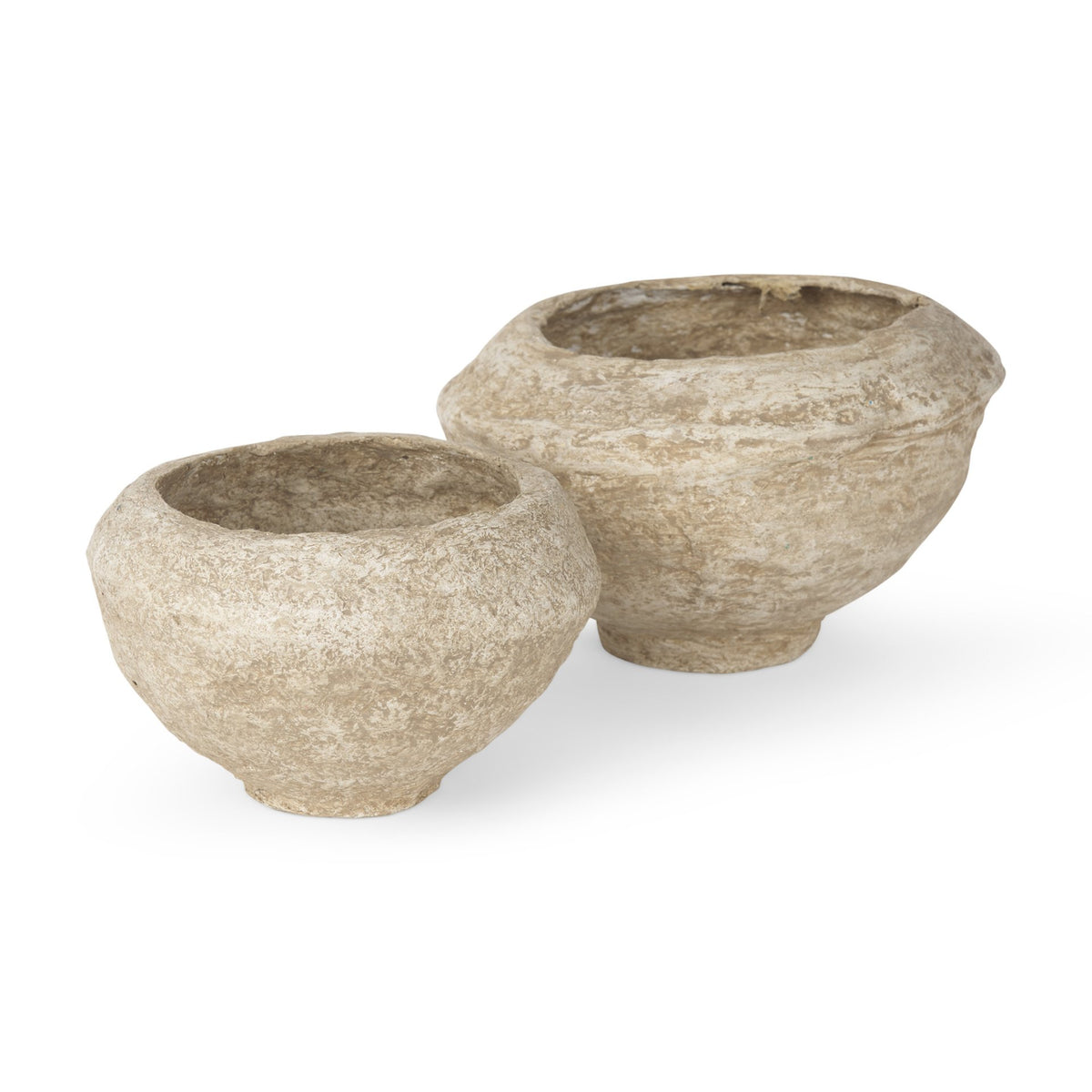 Sonu Set of 2 Paper Mache Half-Pot Bowls-Bowls-DECOROLALA