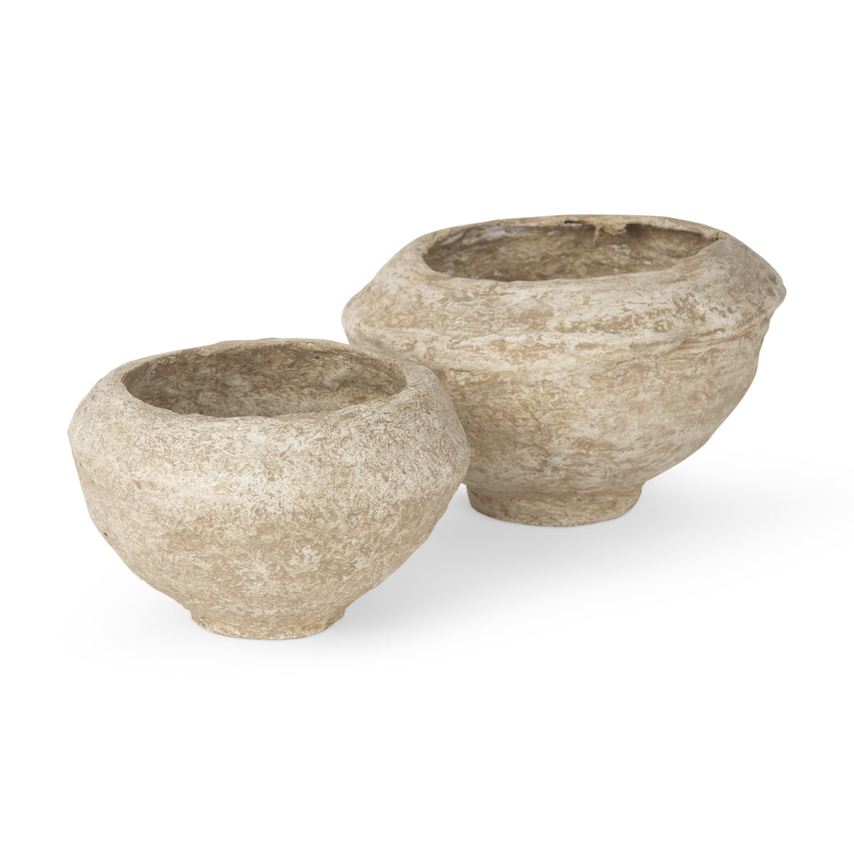 Sonu Set of 2 Paper Mache Half-Pot Bowls-Bowls-DECOROLALA