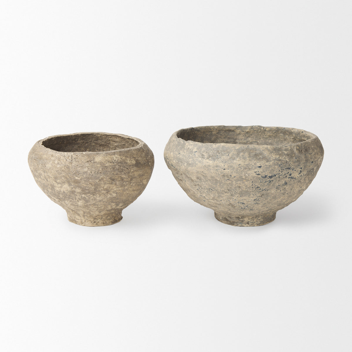 Sonu Set of 2 Paper Mache Half-Pot Bowls-Bowls-DECOROLALA