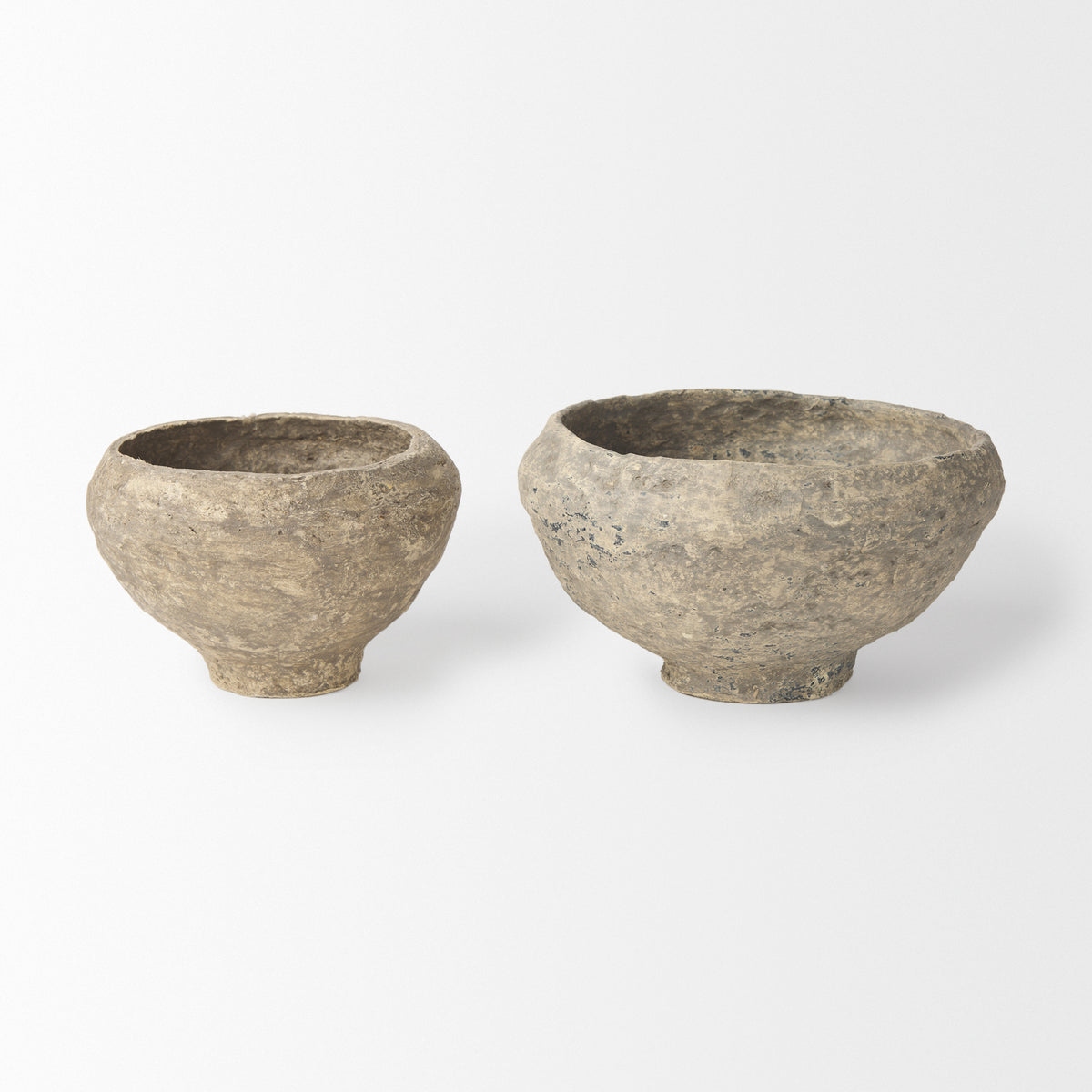 Sonu Set of 2 Paper Mache Half-Pot Bowls-Bowls-DECOROLALA