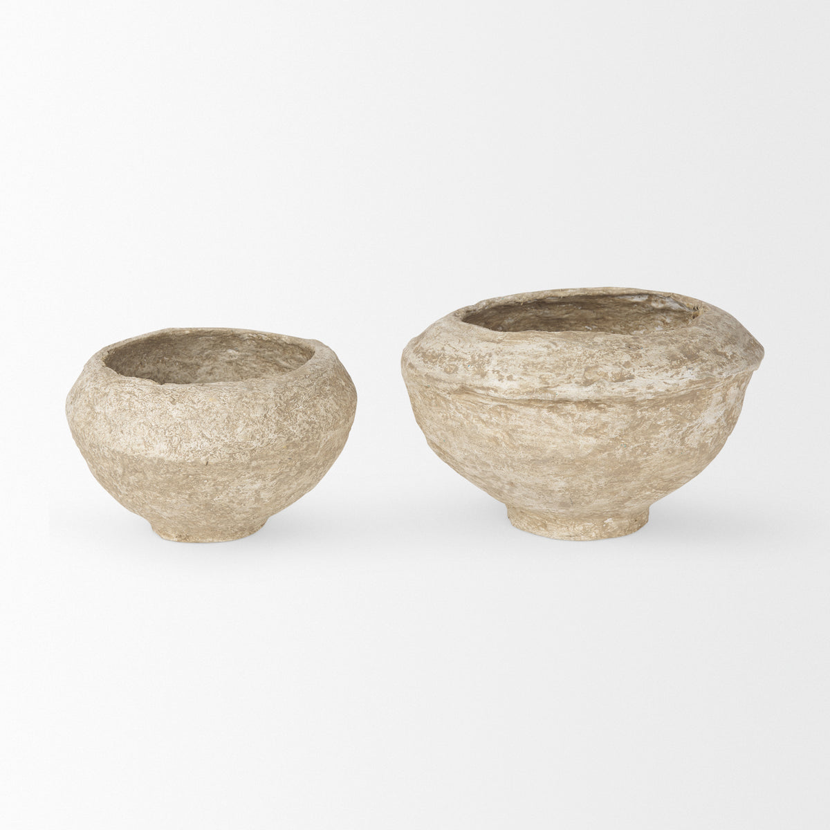Sonu Set of 2 Paper Mache Half-Pot Bowls-Bowls-DECOROLALA