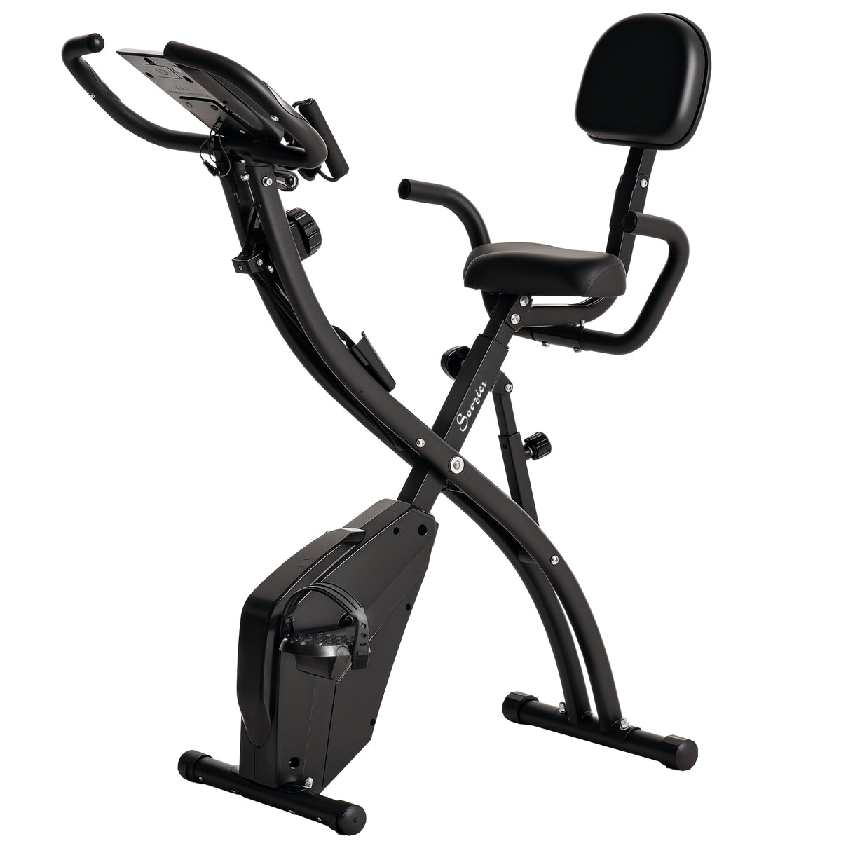 Soozier 3-in-1 Folding Exercise Bike - 8-Level Magnetic Black-Exercise Bikes-DECOROLALA
