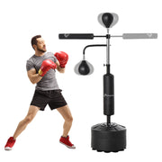 Soozier 4-in-1 Free Standing Punching Bag with Reflex Bar - Black-DECOROLALA