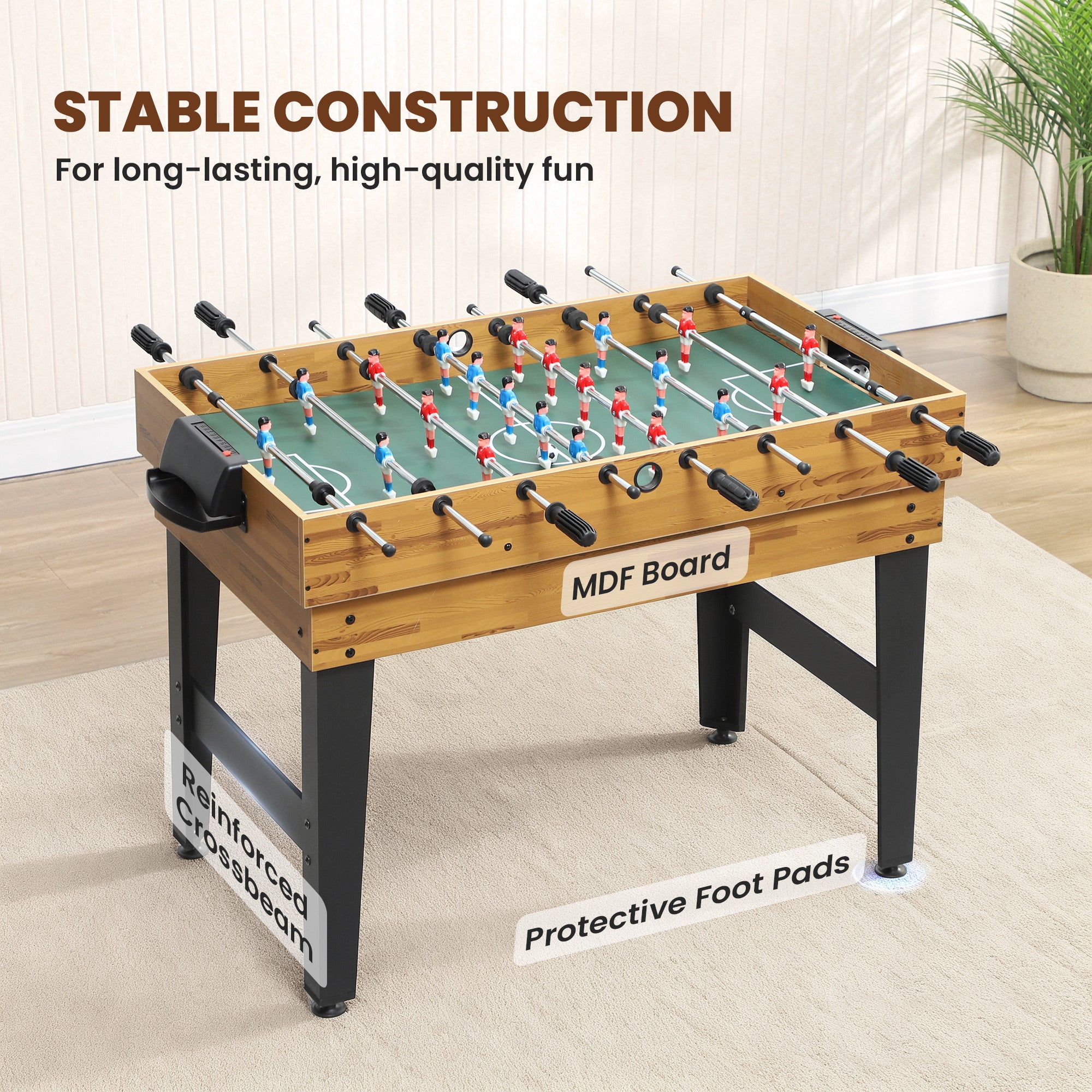Soozier 48" 13-in-1 Multi Game Table - Light Walnut-DECOROLALA