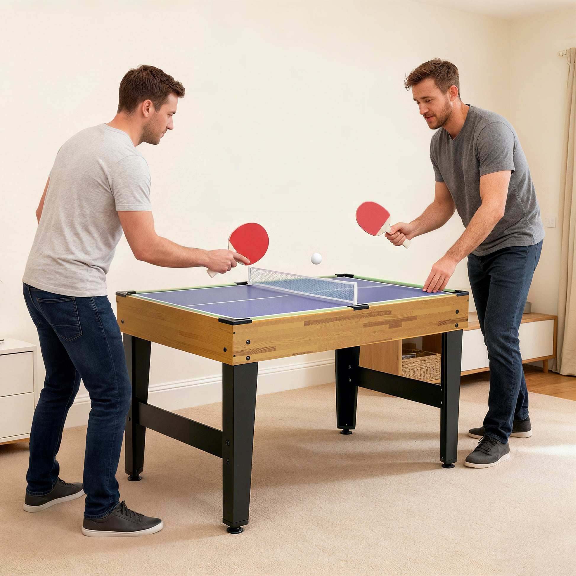 Soozier 48" 13-in-1 Multi Game Table - Light Walnut-DECOROLALA