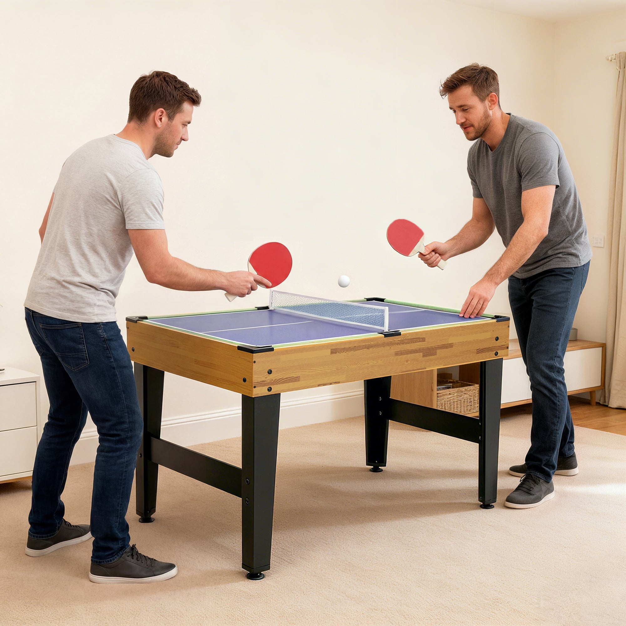 Soozier 48" 13-in-1 Multi Game Table - Light Walnut-DECOROLALA