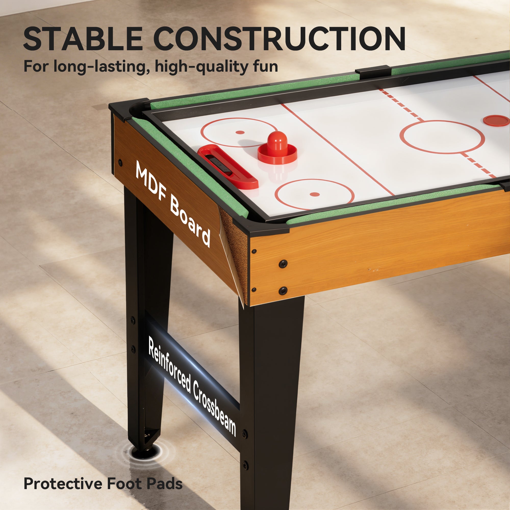 Soozier 53" 5-in-1 Multi Game Table - Walnut and Black-DECOROLALA
