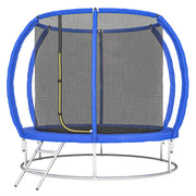 Soozier 8ft Outdoor Trampoline with Enclosure and Ladder - Blue-DECOROLALA