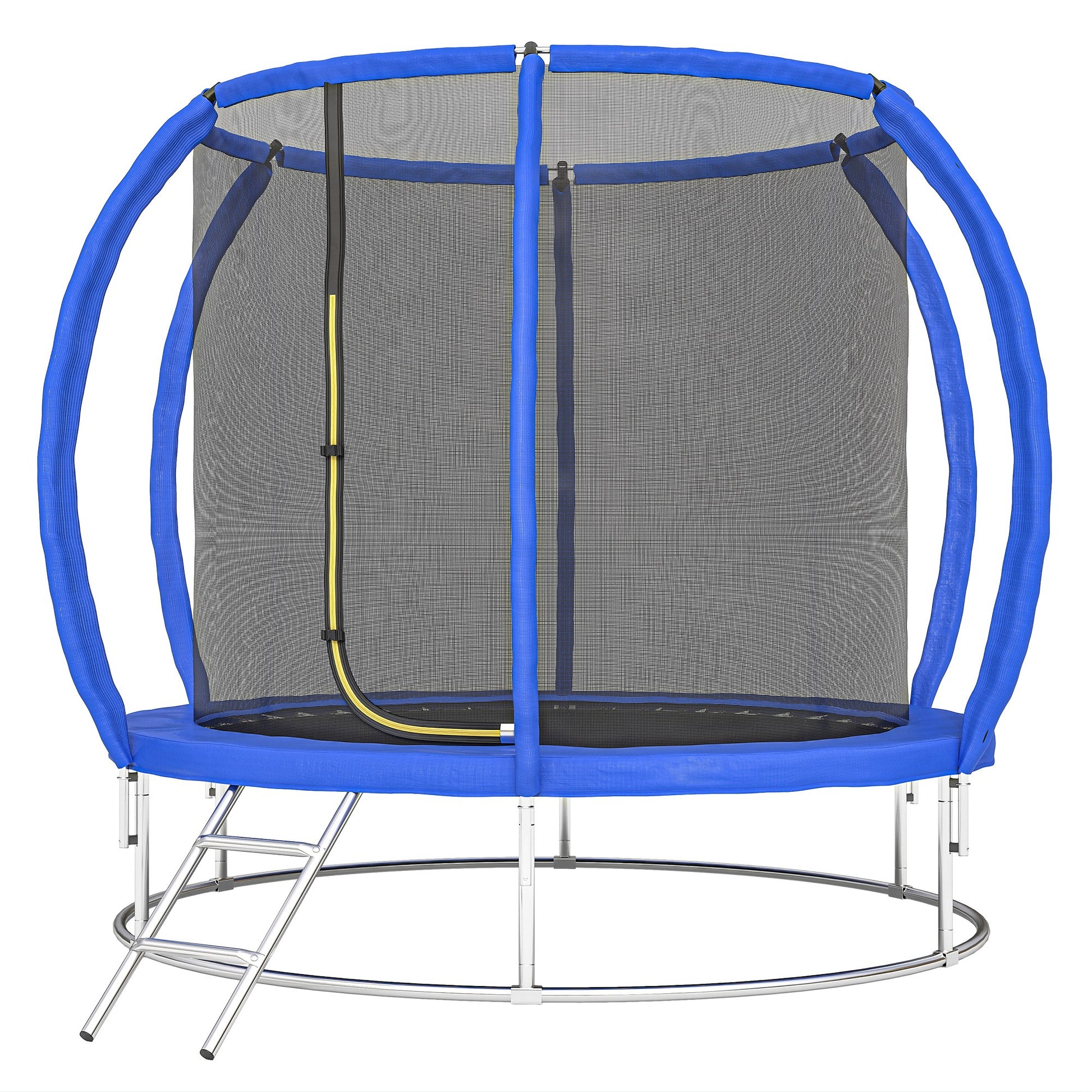 Soozier 8ft Outdoor Trampoline with Enclosure and Ladder - Blue-DECOROLALA