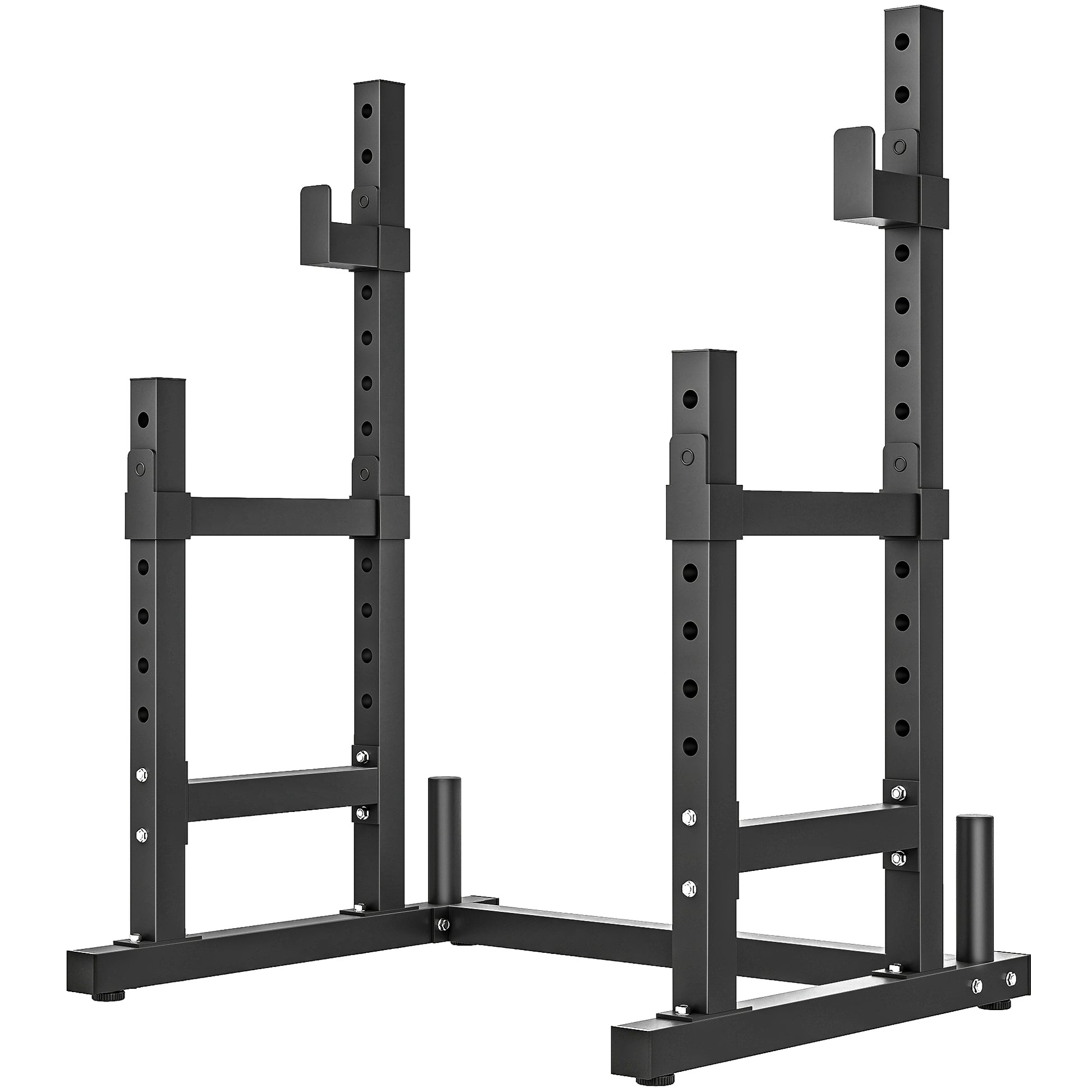 Soozier Adjustable Squat Rack, 660 lbs Multi-Function Barbell Rack for Weight Lifting and Home Gym Strength Training, Black-DECOROLALA