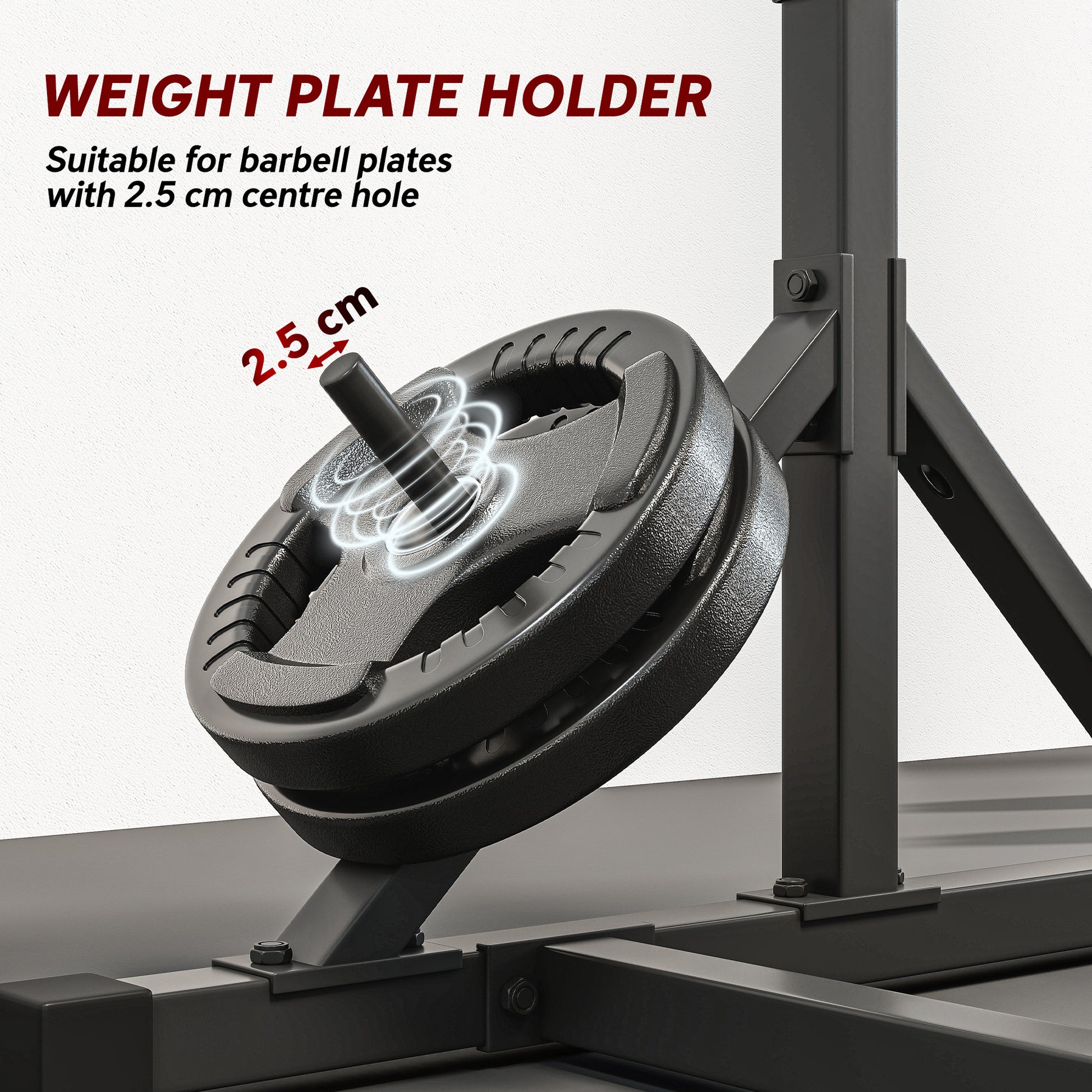 Soozier Adjustable Squat Rack with Pull Up Bar - Black-DECOROLALA