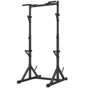 Soozier Adjustable Squat Rack with Pull Up Bar - Black-DECOROLALA
