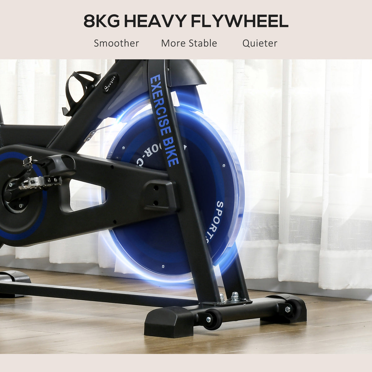 Soozier Adjustable Stationary Exercise Bike with LCD Display - Black-Exercise Bikes-DECOROLALA