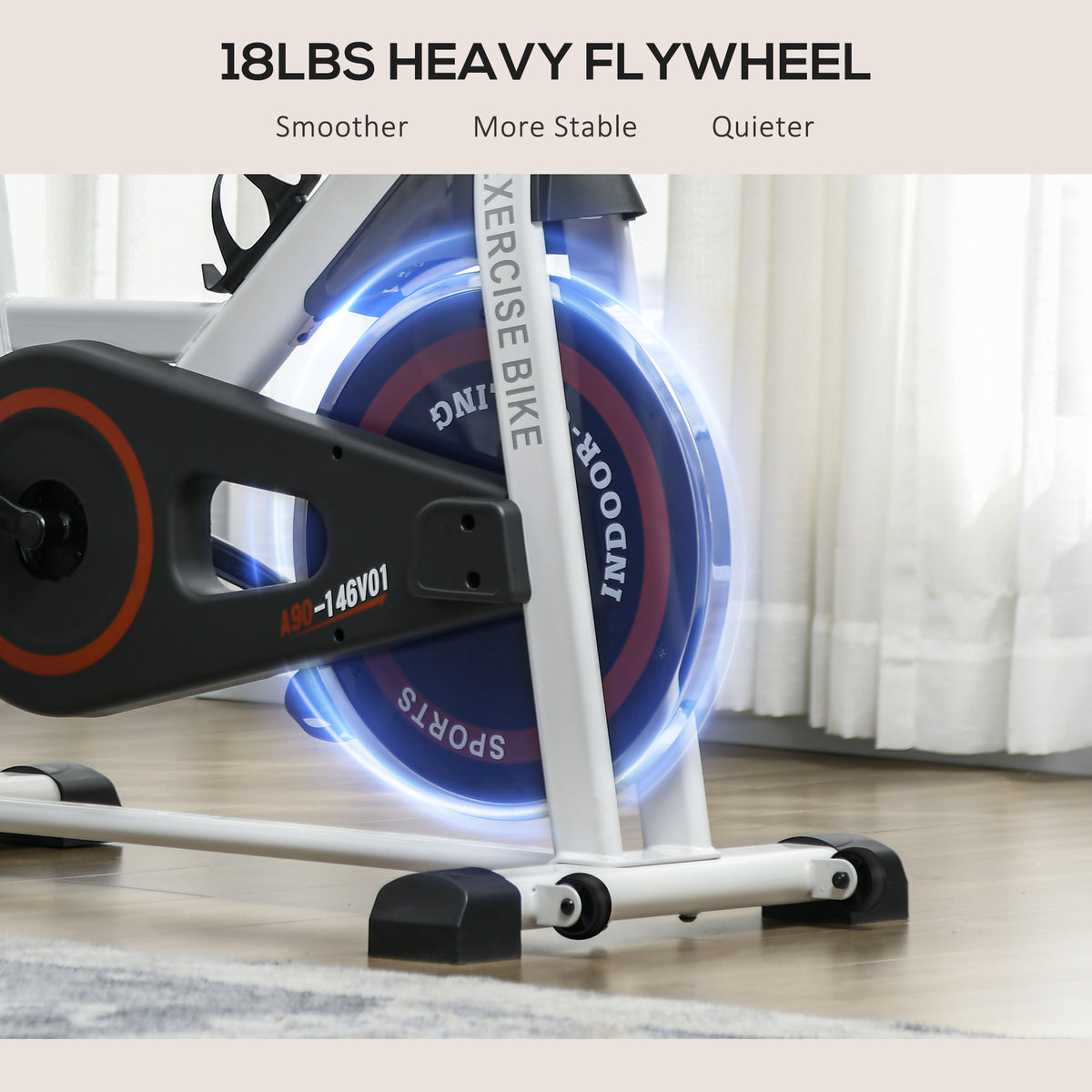 Soozier Adjustable Upright Exercise Bike - White 17.6lb Flywheel-Exercise Bikes-DECOROLALA
