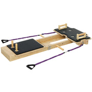 Soozier Foldable Pilates Reformer - Natural Wood Home Gym Board-DECOROLALA