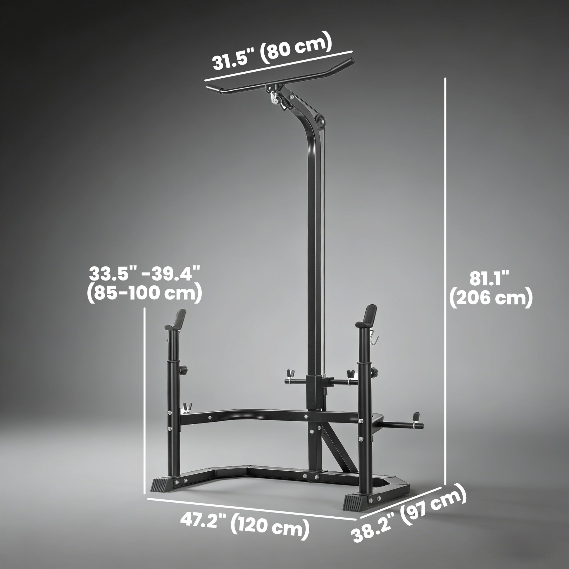 Soozier Home Gym Power Tower with Squat Rack & Lat Pulldown-DECOROLALA