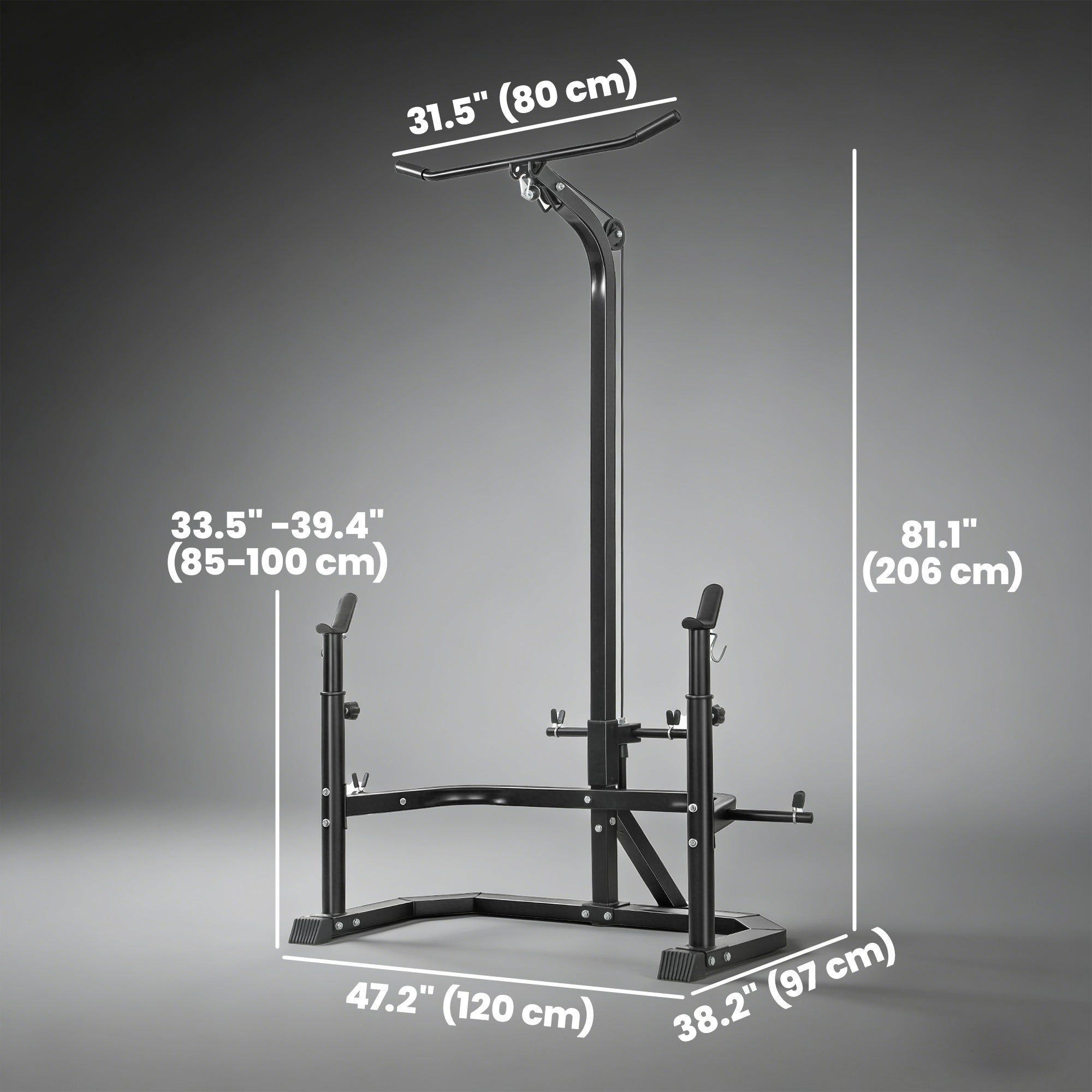 Soozier Home Gym Power Tower with Squat Rack & Lat Pulldown-DECOROLALA