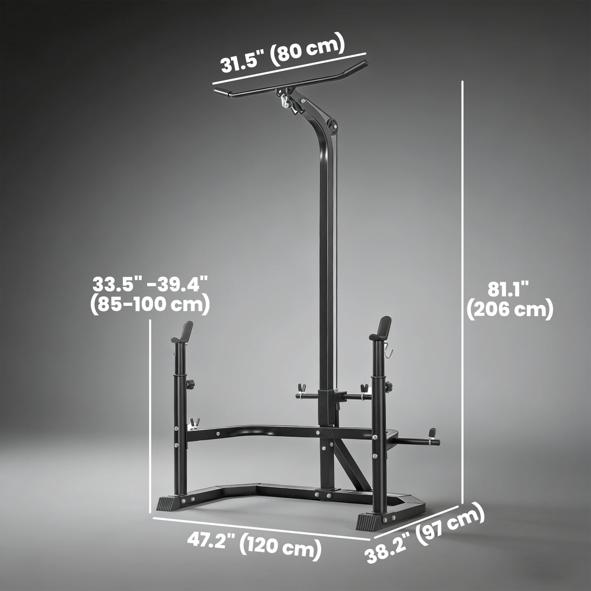 Soozier Home Gym Power Tower with Squat Rack & Lat Pulldown-Power Towers-DECOROLALA