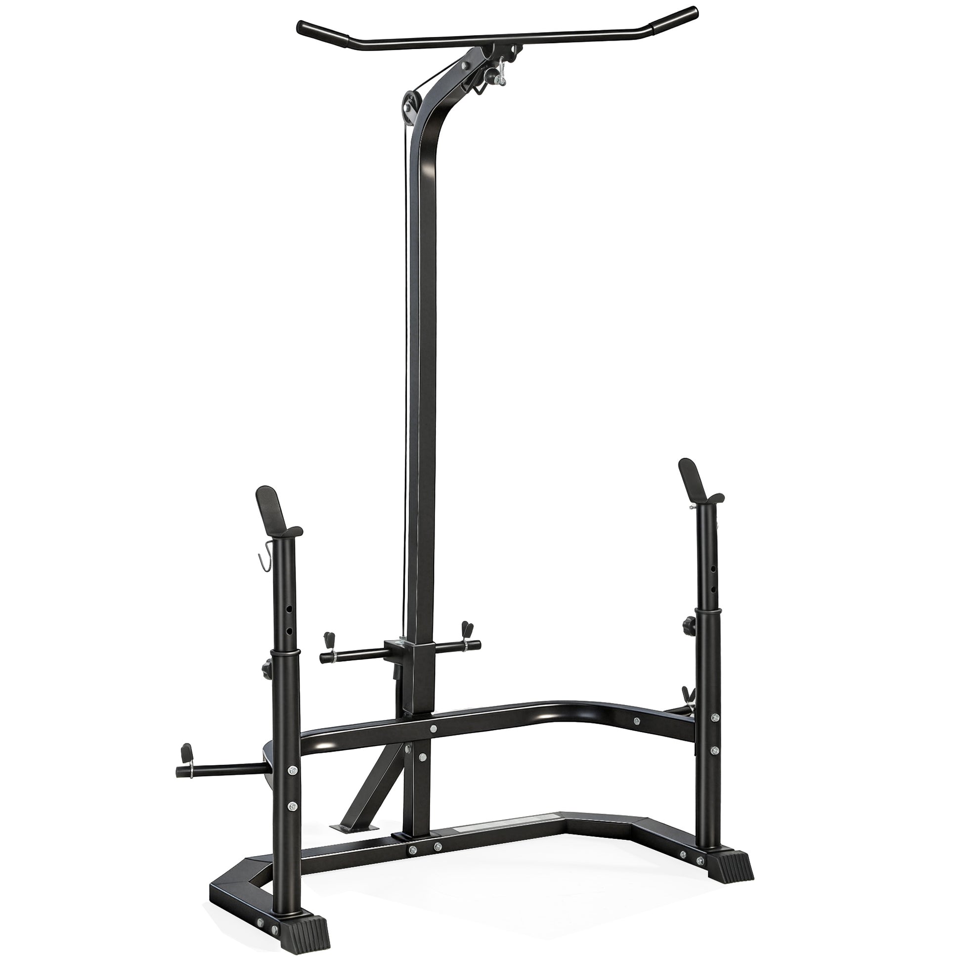 Soozier Home Gym Power Tower with Squat Rack & Lat Pulldown-DECOROLALA