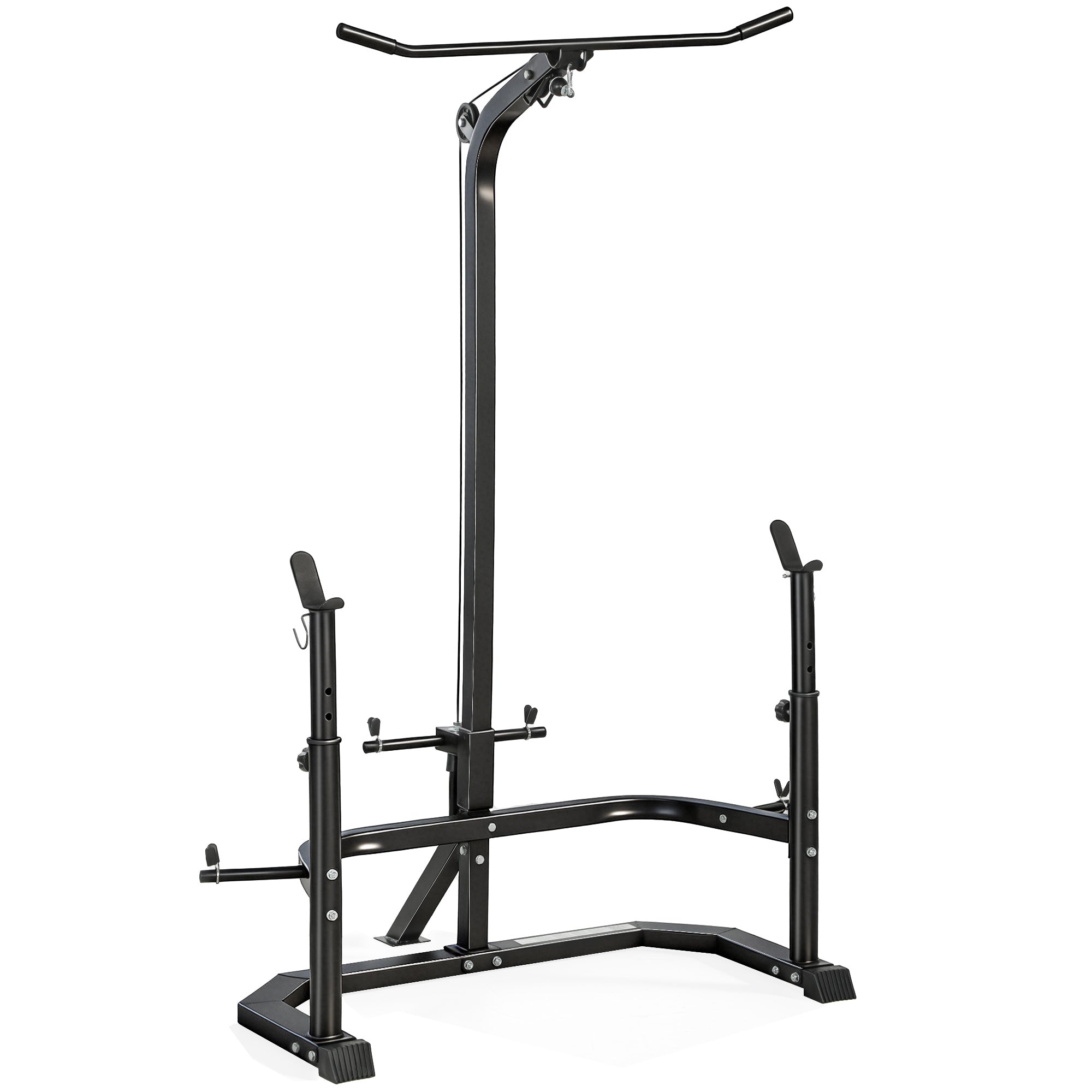 Soozier Home Gym Power Tower with Squat Rack & Lat Pulldown-DECOROLALA