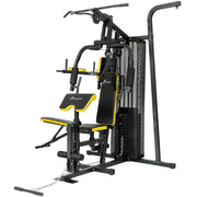 Soozier Home Gym Station with 152 lbs Weight Stack - Yellow-DECOROLALA