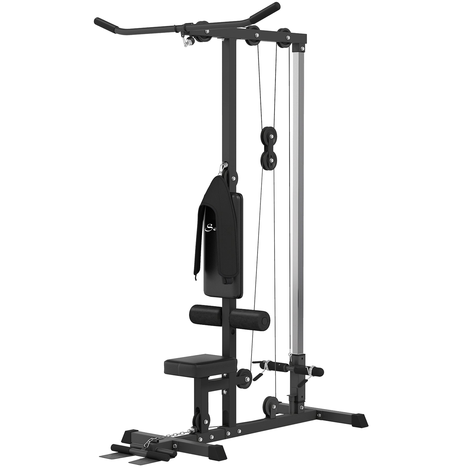 Soozier Lat Pull Down Machine - High/Low Pulley Station Black-DECOROLALA