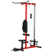 Soozier Lat Pull Down Machine - High/Low Pulley Station, Red-DECOROLALA