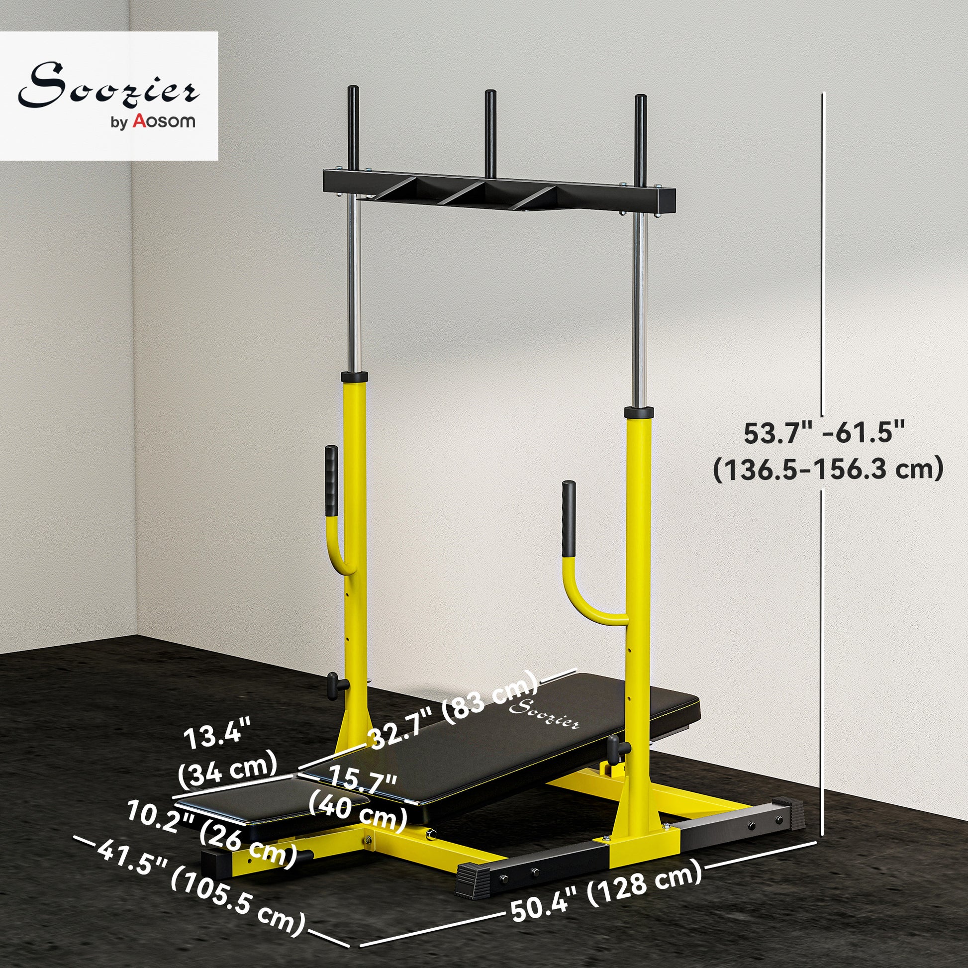 Soozier Leg Extension and Curl Machine - Black/Yellow 660lb Capacity-DECOROLALA