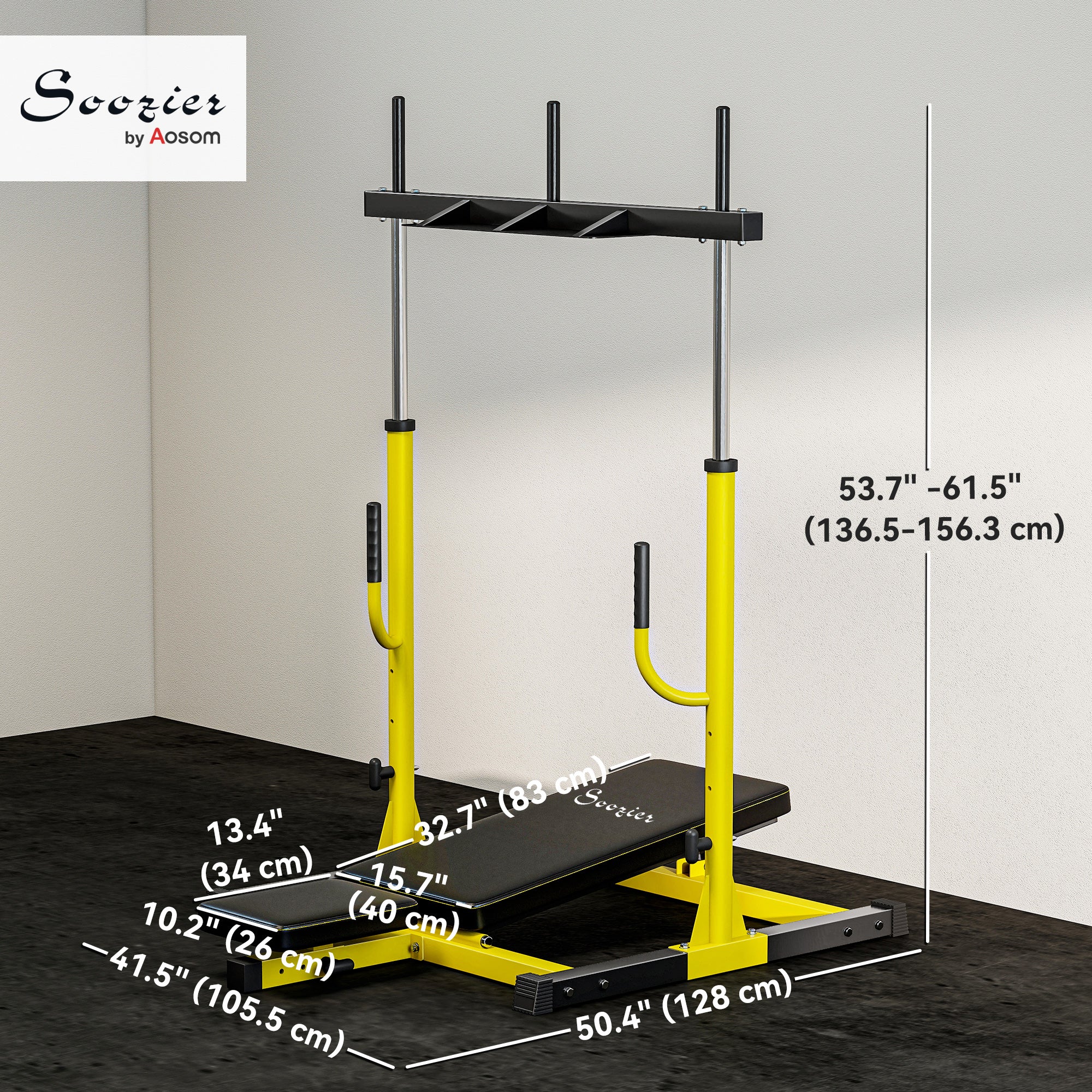 Soozier Leg Extension and Curl Machine - Black/Yellow 660lb Capacity-DECOROLALA